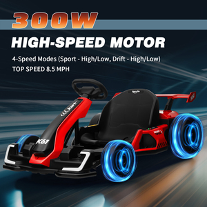 Kerry Yoo K61 Go Kart, 24V Kart elettrico Drift Kart, pazzo carrello giro su giocattoli, sedile regolabile, pneumatici EVA, 8.5 MPH-rosso - Product Image 2