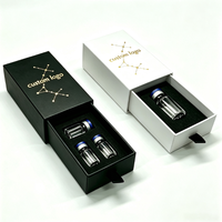Boîte à tiroir coulissant personnalisée en carton gris avec mousse EVA et logo doré pour emballage de flacons pharmaceutiques et cosmétiques de 2 ml et 3 ml