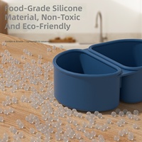 Gobelet à sauce double compartiment en silicone de qualité alimentaire avec couvercle, boîte bento portable, sans BPA, réutilisable, pour la sécurité des enfants