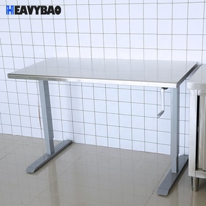Heavybao Banco da Lavoro Portatile in Acciaio Inox <span class=keywords><strong>di</strong></span> Grado Alimentare con <span class=keywords><strong>Piano</strong></span> Regolabile, 4 Ruote con Freni e Ripiano Rimovibile per Uso in Cucine Commerciali - Product Image 1