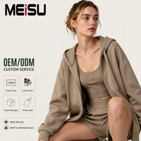 Ensemble Athleisure Haut de Gamme OEM : Veste à Capuche, Pantalon de Jogging, Soutien-Gorge de Sport à Fort Maintien – Vêtements de Fitness Personnalisables