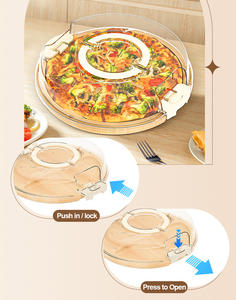 Planche en bambou pour aliments, planches à découper en bambou pour la cuisine, <span class=keywords><strong>plateau</strong></span> <span class=keywords><strong>de</strong></span> service recouvert d'un couvercle transparent en PET - Product Image 3