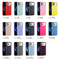 Coque de téléphone en silicone liquide souple anti-traces de doigts avec support magnétique et sangle de maintien, protection antichute, MOQ 100 pièces