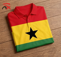 Chemises personnalisées pour supporters de football, manches courtes, imprimées, drapeau du Ghana, polo pour les matchs sportifs 2026