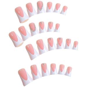24 ชิ้น/ชุด ขายส่ง ปลายเล็บรูปทรงปากเป็ด สไตล์มินิมอลฝรั่งเศส กดติดเล็บปลอม ขายส่ง XB-85-92 - Product Image 5