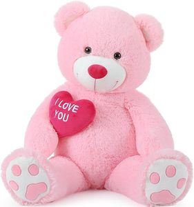 MorisMos 36 pollici cuore rosso orsacchiotto soffice <span class=keywords><strong>peluche</strong></span> <span class=keywords><strong>peluche</strong></span> '<span class=keywords><strong>ti</strong></span> <span class=keywords><strong>amo</strong></span>' ricamo perfetto San Valentino compleanno <span class=keywords><strong>peluche</strong></span> PP - Product Image 1
