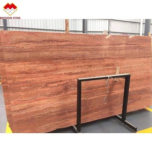 Giá bán buôn Rose Rosso Đỏ travertine phiến đá cẩm thạch gạch hiện đại màu đỏ gỗ dây leo cho trang trí nội thất sàn - Product Image 1