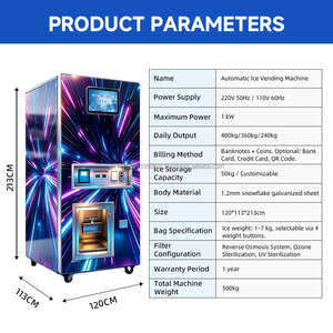 Fully Automatic Bagged <b>Ice</b> <b>Maker</b>, Reverse Osmosis Water <b>Ice</b> Vending Machine,<b>ice</b> Vending Machine with Auto Bagging - Product Image 2