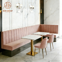 Ensemble de mobilier de café et de restaurant en marbre, canapé, banquette, chaise et table pour café