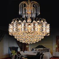 Lustre en cristal et fer doré de luxe européen moderne pour petit salon avec télécommande, vente en gros d'usine, luminaires suspendus