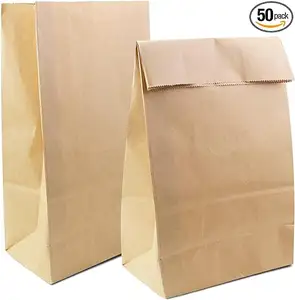 High Quality Eco Friendly Grease Proof Sandwich Bread Hot Dog Food Packaging Custom Burger Takeaway Kraft Paper Packing Bags
