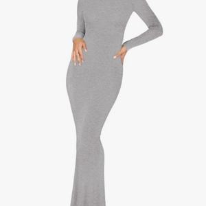 Vestidos Largos Ajustados Elegantes Casuales con Cuello Redondo y Manga Larga para Mujer, Personalizados al por Mayor - Product Image 2