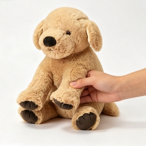 Peluche Morbido e Soffice di Labrador Retriever, Cucciolo Realistico Sdraiato, Cuscino per Bambini, Decorazione per la Casa, Regalo di Compleanno - Product Image 1