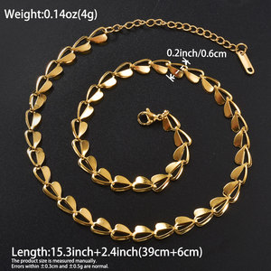 Collar Zeadear personalizado de acero inoxidable unisex con cadena de eslabones, chapado en oro de 18 quilates, con forma de corazón hueco. - Product Image 6