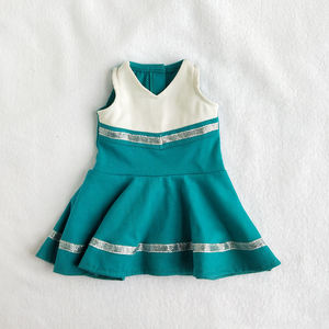 Venta al por mayor último 18 pulgadas American Doll Girl vestido sin mangas de alta calidad impreso <span class=keywords><strong>animadora</strong></span> <span class=keywords><strong>disfraz</strong></span> para ropa de muñeca - Product Image 2