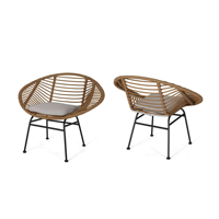 Chaise et table de jardin en rotin PE imperméable, résistant aux intempéries et aux UV, pour l'extérieur, meubles de patio modernes