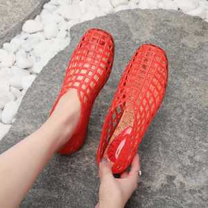 Summer/Winter/Spring/Autumn Fish Mouth <b>Clear</b> Hollow <b>Jelly</b> PVC Ladies Fashion Trend Roman Casual Outdoor Slip-On Sandal Shoes - Product Image 6