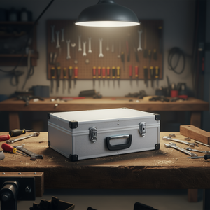 Maletín de Herramientas de Aluminio Plateado de 18.1x13x6.3 Pulgadas, Resistente a Impactos, para Herramientas y Equipos - Product Image 2