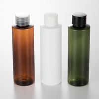 Vente chaude 100ml 120ml 150ml 250ml 350ml 500ml Cylindre à épaulement plat Ambre Brun Bouteille en plastique PET avec bouchon à vis en plastique