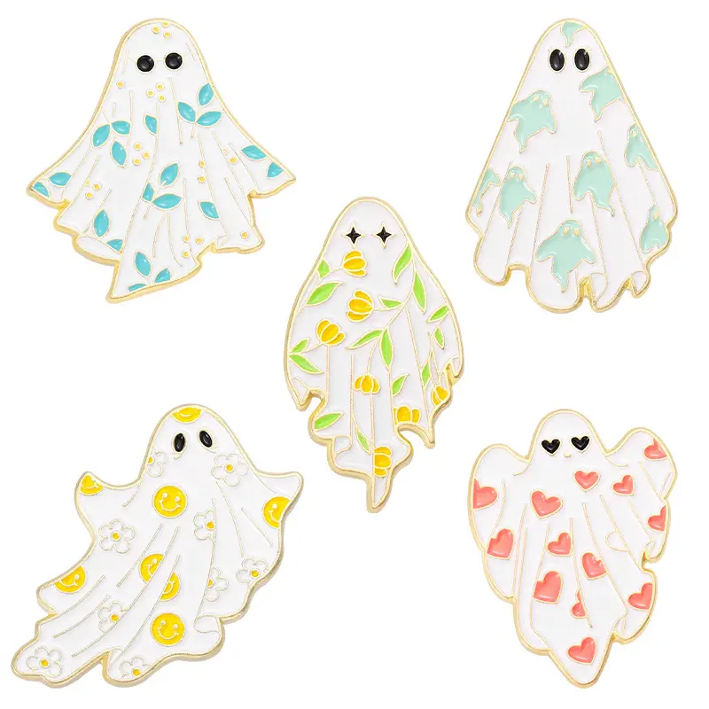 BSBH vendite calde Hijab Pins Halloween senza volto fantasma spilla in lega vestiti del fumetto borsa accessori distintivi spille firmate