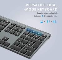 Clavier et souris Bluetooth IClever DK03, clavier ultra-fin sans fil rechargeable en mode double pour plusieurs appareils
