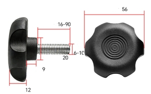 Bouton manuel en plastique LeGood avec insert fileté en laiton # 10-32 M5  1/4-20 - Product Image 4