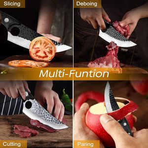 มีดไวกิ้งมีดหั่นเนื้อปลอมด้วยมือพร้อมปลอกและที่เหลาเครื่องตัดเนื้อแบบญี่ปุ่นสำหรับกลางแจ้งตั้งแคมป์ล่าสัตว์บาร์บีคิว - Product Image 6