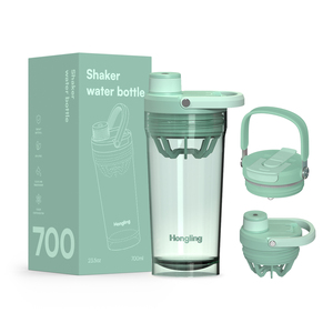 Hong ling thân thiện với môi trong suốt <span class=keywords><strong>Shaker</strong></span> dễ dàng làm sạch và không bị rò rỉ xách tay tập thể dục Protein <span class=keywords><strong>Shaker</strong></span> chai nước với nắp lật - Product Image 1