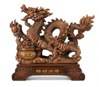 Statue de dragon chinois en résine sculptée avec précision par Fangzhen, écologique, peinte à la main, animal traditionnel Feng Shui pour la prospérité