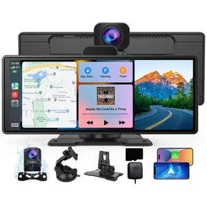 SUNWAYI-Tableta de coche portátil con pantalla táctil de 10,26 pulgadas, Android, Radio multimedia, BT, navegación, 4K, HD1080, estéreo, CarPlay