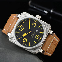 Montre mécanique automatique décontractée tendance pour homme, montre carrée lumineuse, élégante, style western cowboy pour homme