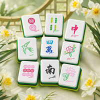 Jeu de Mahjong de style chinois traditionnel, tuiles de Mahjong en acrylique imprimées d'inspiration orientale, jeu de table, cadeau