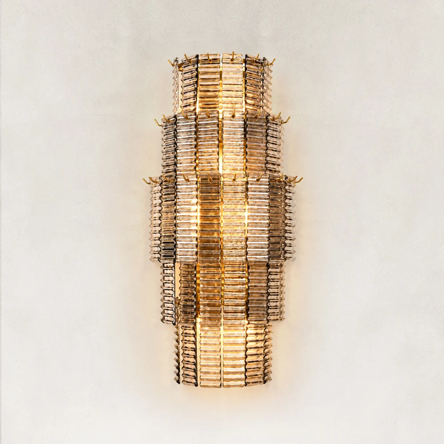Smoke Glass Wall Sconce 30"H