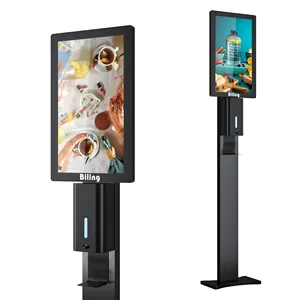 NEW Function Non-Touch ADs digital signage display 21.5inch with foaming soap hand sanitizer dispenser
