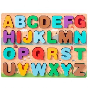 Wholesale Boys Girls Customized Logo Preschool Wood Letter Alphabet Puzzles for Toddlers - Product Image 6