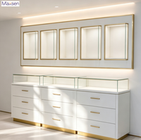 Vitrine à bijoux en verre haut de gamme Maxsen avec éclairage LED, personnalisable, pour mur et sol, pour les bijouteries de luxe