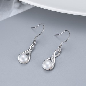 Wholesale S925 sterling silver natural freshwater pearl <b>infinity</b> symbol jewelry set for women's everyday wear - Product Image 6