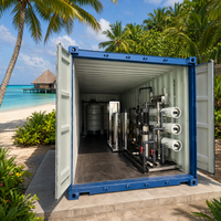 Système de traitement d'eau industriel conteneurisé par osmose inverse 5000L/heure avec garantie 1 an pour l'embouteillage/les centres de villégiature, certifié OEM CE
