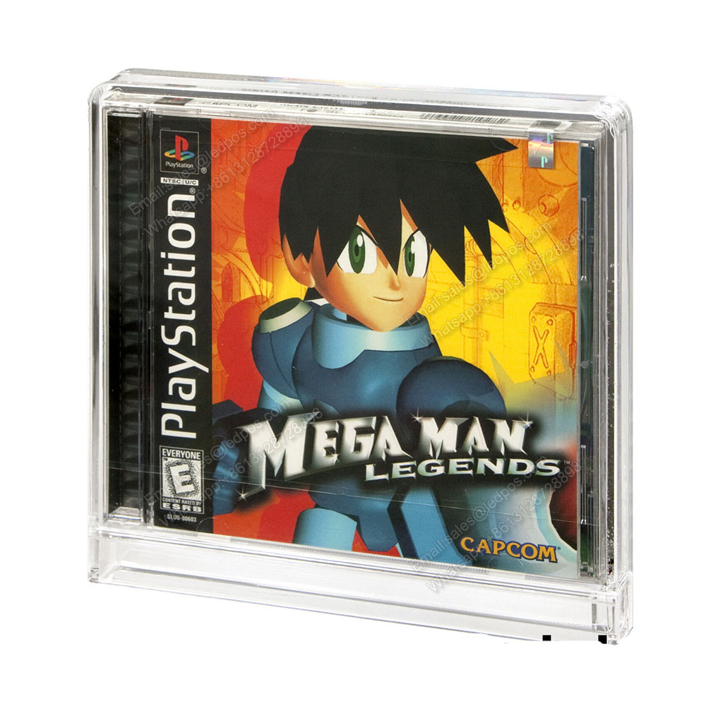 透明プレイステーションPS1ビデオゲームボックスシングルディスク