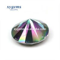 Zircone cubique de qualité supérieure, taille brillant ronde, traitée thermiquement, à changement de couleur, 7 mm, effet pierre arc-en-ciel, créée en laboratoire