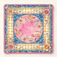 Tapis de Mahjong américain World Travel Sticker, motif floral, globe, monuments et drapeaux, antidérapant, pour soirée de jeu, cadeau