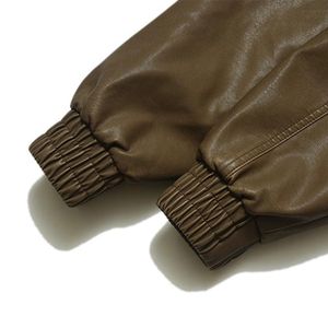 Giacca Varsity Personalizzata da Uomo, Alta Qualità, Ricamo, Impermeabile, in Pelle PU Nera, Stile Alla <span class=keywords><strong>Moda</strong></span> Universitario - Product Image 3