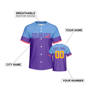 <span class=keywords><strong>Camiseta</strong></span> de Béisbol Deportiva al por Mayor, Cuello en V, Secado Rápido, Transpirable, 260g, con Logotipo, Nombre y Número Impresos por Transferencia de Calor, Manga Corta - Product Image 2