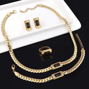 <span class=keywords><strong>Set</strong></span> <span class=keywords><strong>di</strong></span> Gioielli Personalizzati, Moda Vintage, Minimalista e Carino, Orecchini a Perno Quadrati Lisci a Forma <span class=keywords><strong>di</strong></span> S, Collana e Anello - Product Image 4