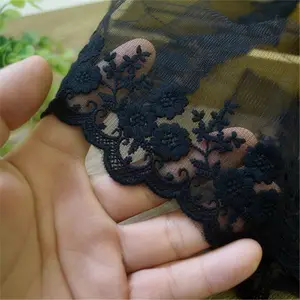 חדש עבודת יד DIY כותנה נטו שמלת חצאית בד וילון קישוט אביזרי שחור רשת תחרה