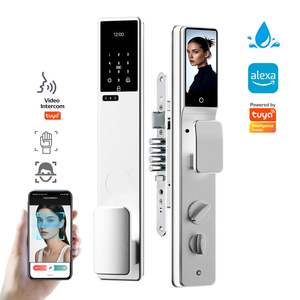 Serrure intelligente Tuya Wifi sans passerelle avec mot de passe temporaire, <span class=keywords><strong>interphone</strong></span> à distance, empreinte digitale 3D, entrée sans clé <span class=keywords><strong>pour</strong></span> porte en bois - Product Image 1