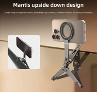 Nouveau support de téléphone multifonctionnel 2026 pour prise de vue, compatible avion, train à grande vitesse, lit et bureau, portable, pliable, magnétique, en alliage d'aluminium