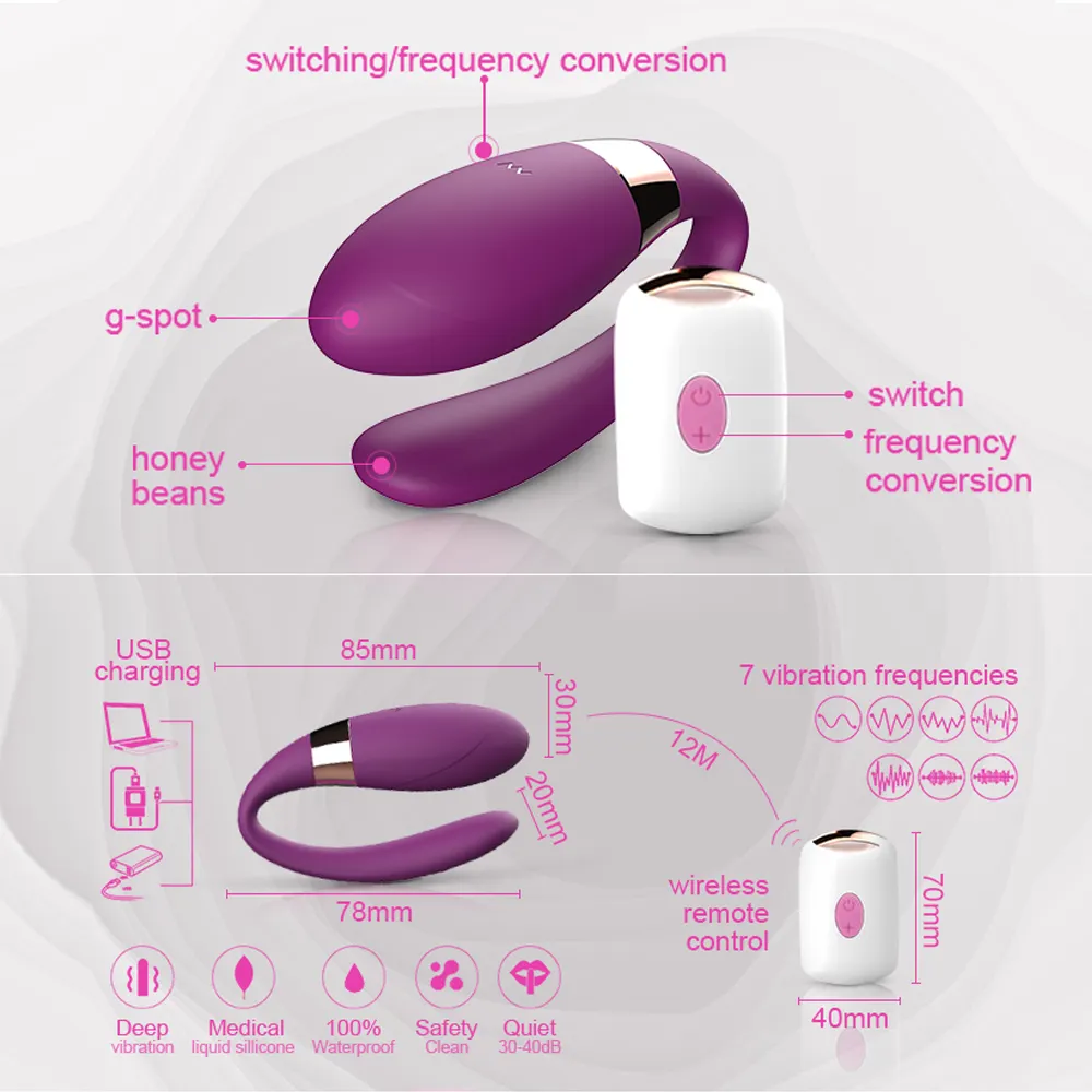 Vibrador sexual portátil con Control remoto USB para parejas, 7 velocidades, Vagina, clítoris, Mini inserto, punto G