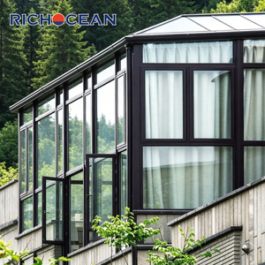 RICHOCEAN Véranda sur mesure en aluminium intelligent avec cadre en aluminium et verre trempé, double vitrage Low-E, <span class=keywords><strong>solarium</strong></span> avec toit - Product Image 6