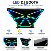 Structure de stand DJ portable à LED : Poste de DJ professionnel en acier inoxydable avec roues pour artistes mobiles